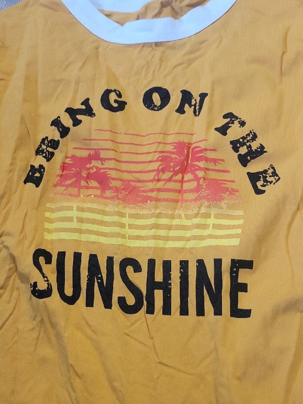Sunshine Graphic Ringer Tee - Yellow Small - Picture 2 of 3